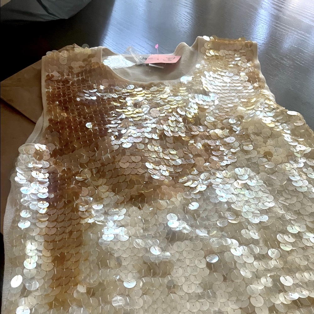 100 percent Silk and Sequin Sweater